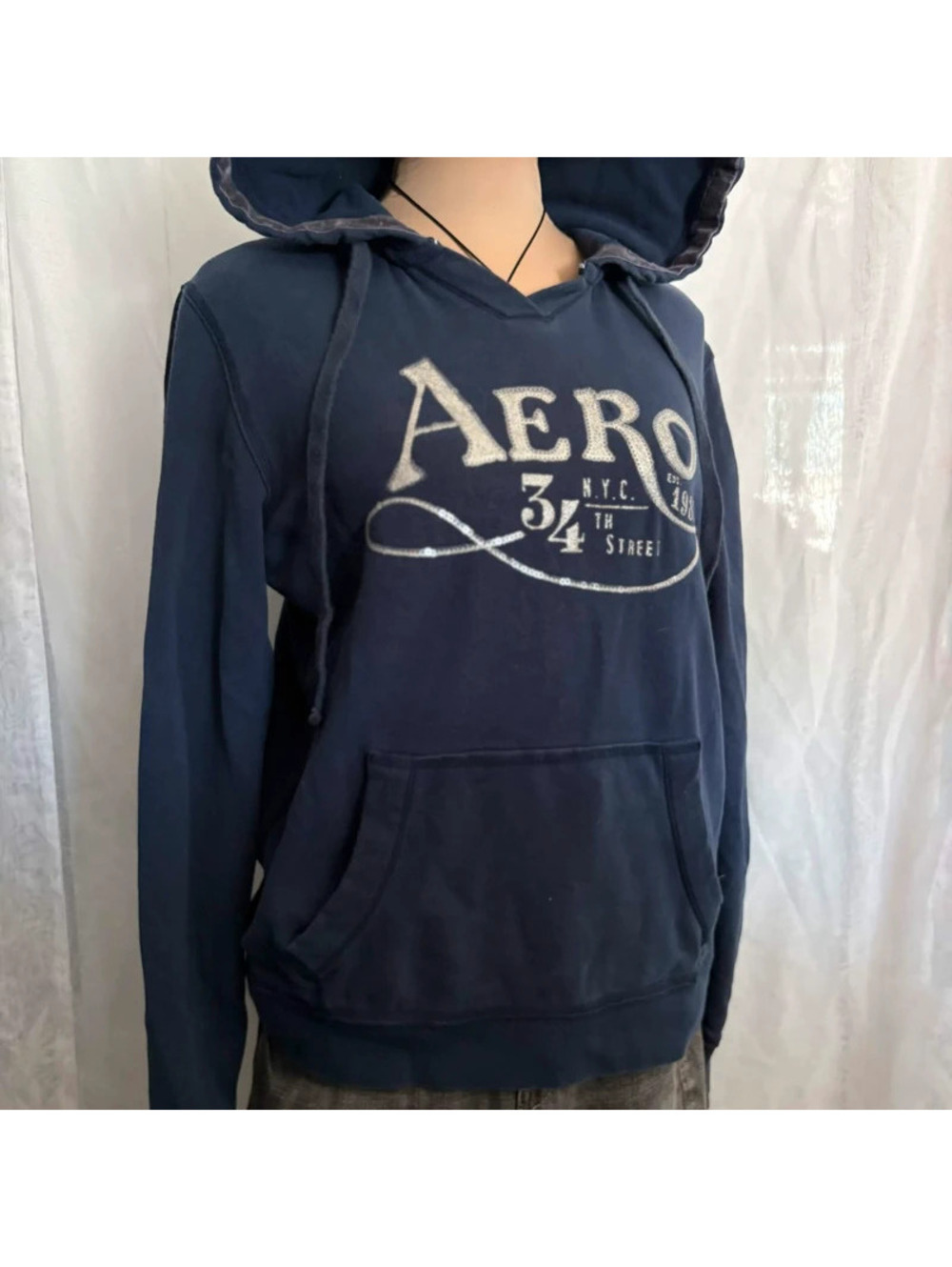navy pullover aero hoodie